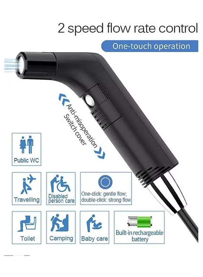 ARNOTEC  bidet كهربائي محمول شطاف، بخاخ نظافة شخصية قابل لإعادة الشحن مع خرطوم بطول 1.2م وحاوية مياه سعة 2.3ل للسفر، المنزل، رعاية الأطفال والتخييم - Image 3